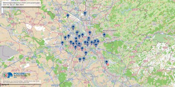Stadtgebiet Köln und Leverkusen